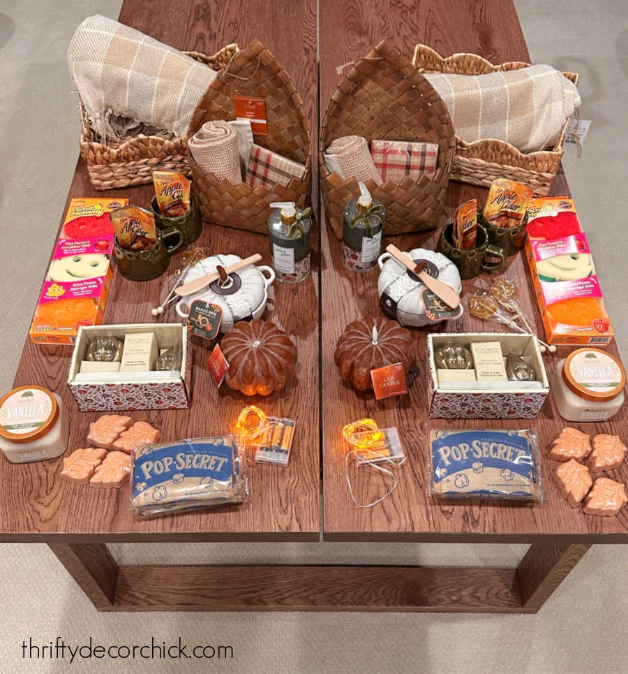 fall decor giveaway items on table
